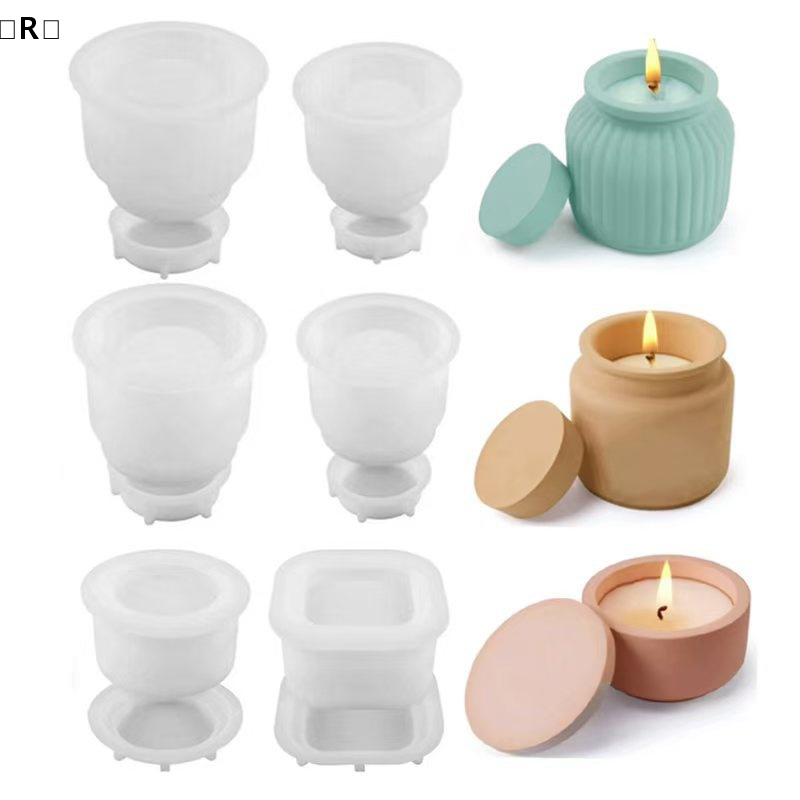 Candle Making Jars With Lids - maveraRuds1set Molde de silicona para tarro