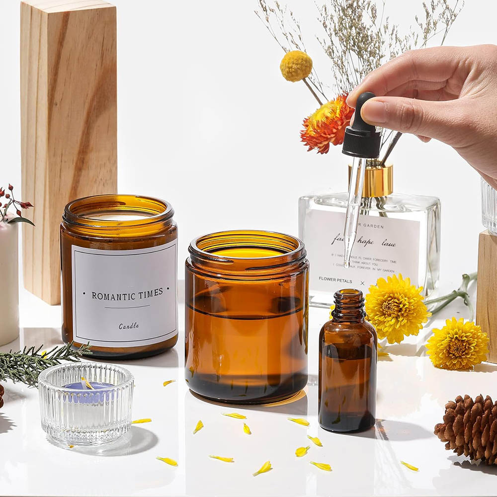 Frascos de Vidrio Ámbar de 8oz - Candle Making Jars With Lids reseña y precio